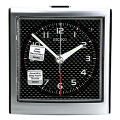 Seiko QHE039SLH White Dial Beside Alarm Clock