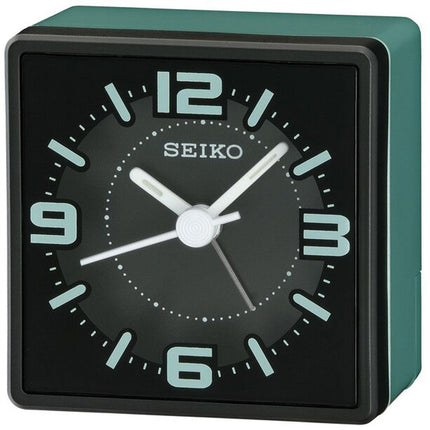 Seiko Quartz Alarm Clock - Bedside Black and Green | QHE091ZLH ,