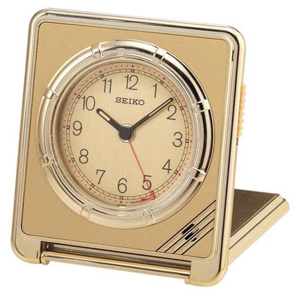 Seiko QUH301FRH Gold-Tone Case Travel Alarm Clock ,