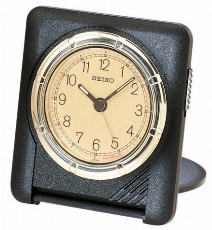 Seiko QUH304KRH Black Matte Case Travel Alarm Clock ,