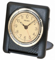 Seiko QUH304KRH Black Matte Case Travel Alarm Clock