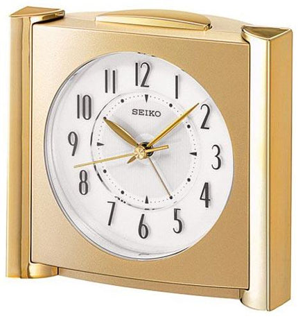 Seiko QXE418GLH Get Up and Glow Bedside Alarm Gold Tone Clock ,