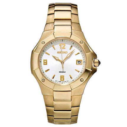 Seiko SGEA44 Men's Coutura White Dial Gold Plated Stainless Steel Watch ,