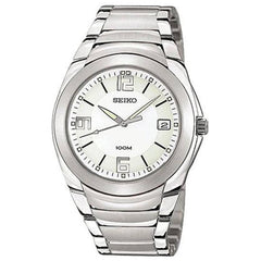 Seiko SGEB01 Men's White Dial Stainless Steel Bracelet Watch