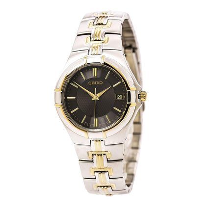 Seiko SGEC68 Men's Two Tone Yellow Gold Dial Steel Bracelet Watch ,