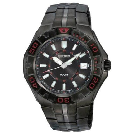Seiko SGEE57 Men's Black Ionic Plated Unidirectional Rotating Bezel Watch ,