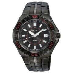 Seiko SGEE57 Men's Black Ionic Plated Unidirectional Rotating Bezel Watch