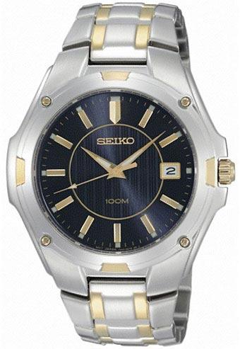 Seiko SGEE60 Men's Two Tone Stainless Steel Blue Dial Watch ,