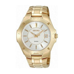 Seiko SGEE62 Men's Gold Tone Silvery White Dial Quartz Watch
