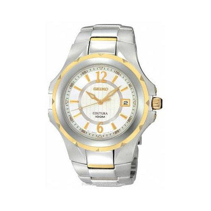 Seiko SGEE68 Men's Coutura Two Tone Gold Plated White Dial Watch ,