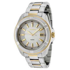 Seiko SGEE74P1 Men's Two-Tone Gold Plated SS Silver Dial Watch