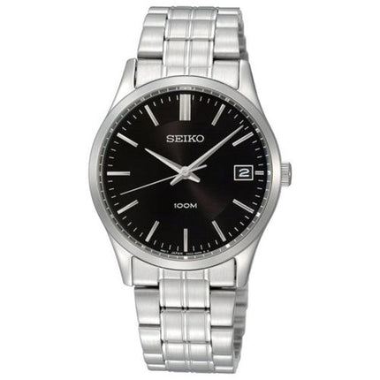 Seiko SGEF01 Men's Dress Black Dial Stainless Steel Bracelet Watch ,