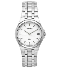 Seiko SGEF11 Men's Classic Stainless Steel White Dial Quartz Watch