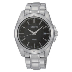 Seiko SGEF81 Men's Dress Black Dial Stainless Steel Bracelet Analog Watch