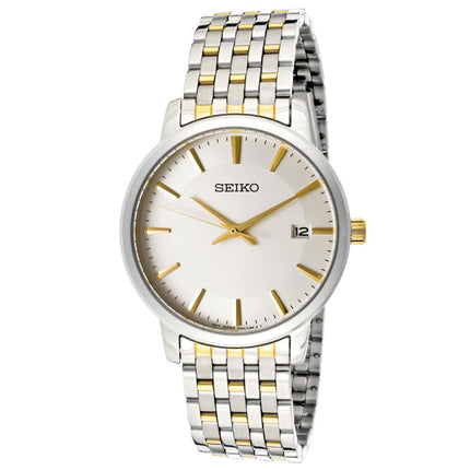 Seiko SGEF91 Men's White Dial Two Tone Stainless Steel Bracelet Watch ,