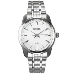 Seiko SGEF99 Men's Dress White Dial Stainless Steel Bracelet Analog Watch