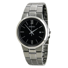 Seiko SGEG43 Men's Black Dial Stainless Steel Bracelet Quartz Watch