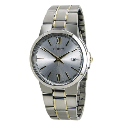 Seiko SGEG45 Men's Silver Dial Two Tone Gold Plated Steel Bracelet Watch ,
