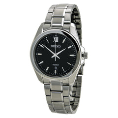 Seiko SGEG61 Men's Black Dial Stainless Steel Bracelet Quartz Date Watch