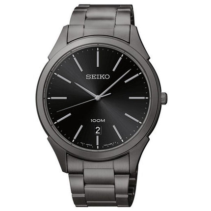 Seiko SGEG79 Men's Black Dial Black IP Stainless Steel Bracelet Quartz Watch ,