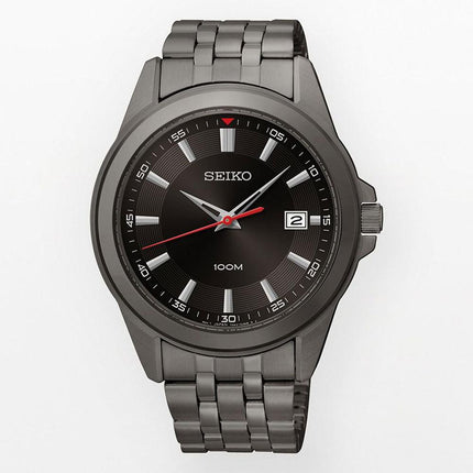 Seiko SGEG89 Men's Black Dial Black IP Steel Bracelet Quartz Watch ,