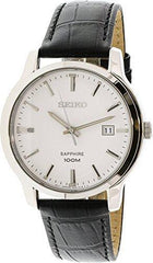 Seiko SGEH43P1 Men's Neo Classic White Dial Leather Strap Watch