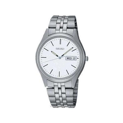 Seiko SGGA51 Men's Stainless Steel White Dial Quartz Watch ,