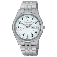Seiko SGGA59 Men's Railroad Approved White Dial Steel Bracelet Quartz Watch