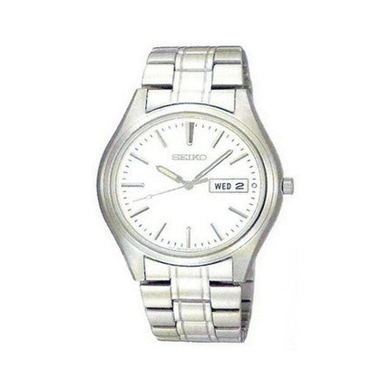 Seiko SGGA63P1 Men's White Dial Stainless Steel Bracelet Day Date Watch ,