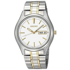 Seiko SGGA67P1 Men's Two Tone Bracelet White Dial Day Date Watch