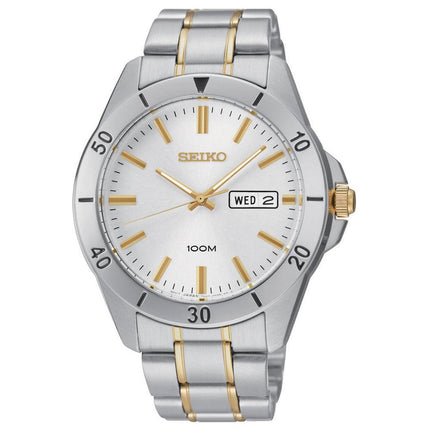 Seiko SGGA81 Men's Silver Dial Two Tone Stainless Steel Bracelet Quartz Watch ,