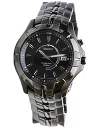 Seiko SKA407 Men's Black Dial Stainless Steel Kinetic Watch ,