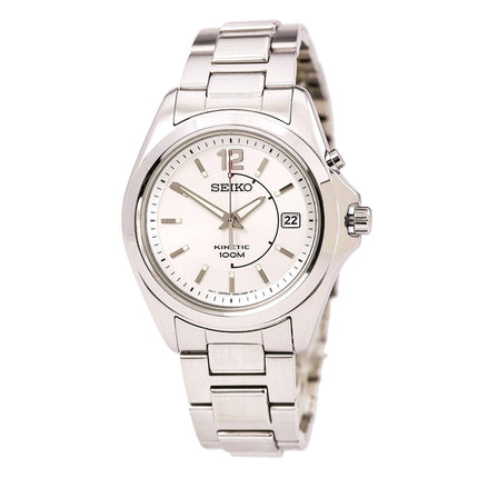 Seiko SKA475 Men's Silver Dial Stainless Steel Bracelet Kinetic Watch ,