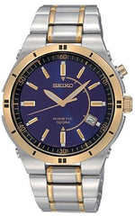 Seiko SKA478 Men's Kinetic Two Tone SS Blue Dial Watch