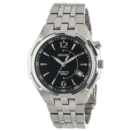 Seiko SKA515 Men's Black Dial Stainless Steel Bracelet Kinetic Watch ,