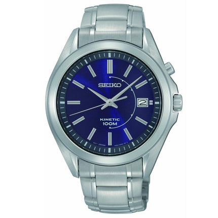 Seiko SKA521 Men's Kinetic Blue Dial Stainless Steel Bracelet Date Watch ,