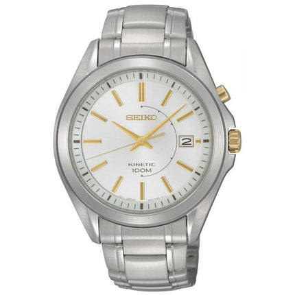 Seiko SKA525 Men's Kinetic White Dial Stainless Steel Bracelet Watch ,