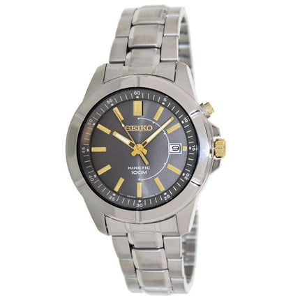 Seiko SKA543P1 Men's Grey Dial Stainless Steel Bracelet Kinetic Watch ,