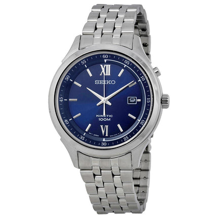 Seiko SKA655 Men's Blue Dial Stainless Steel Bracelet Kinetic Watch ,