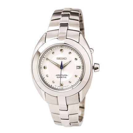 Seiko SKA889 Women's Arctura Silver Dial Stainless Steel Bracelet Kinetic Watch ,