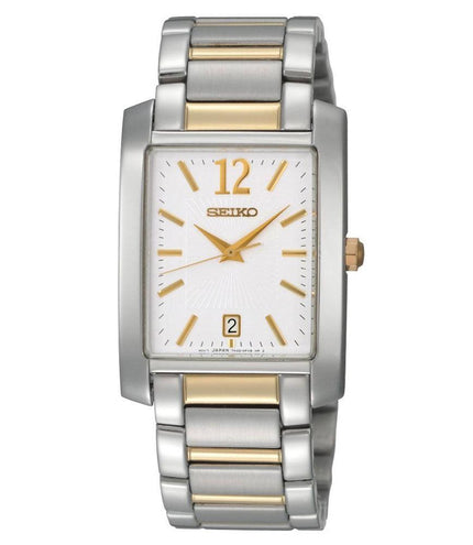 Seiko SKK709 Men's Dress Two Tone Stainless Steel White Dial Quartz Watch ,