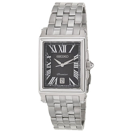 Seiko SKK717P1 Men's Premier Black Dial Stainless Steel Bracelet Watch ,