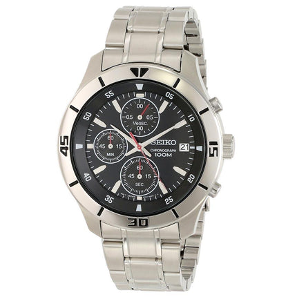 Seiko SKS401 Men's Black Dial Steel Bracelet Chronograph Watch ,