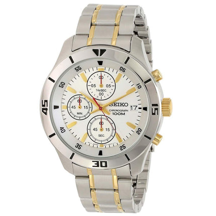 Seiko SKS403 Men's Silver Dial Two Tone Steel Bracelet Chronograph Watch ,