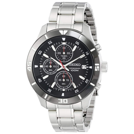 Seiko SKS405 Men's Chronograph Black Dial Stainless Steel Bracelet Watch ,