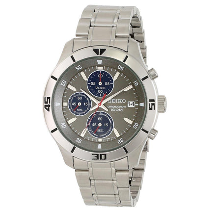 Seiko SKS407 Men's Grey Dial Steel Bracelet Chronograph Watch ,