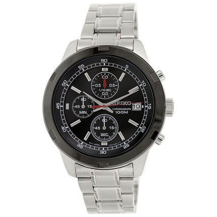 Seiko SKS427 Men's Black Dial Steel Bracelet Chronograph Watch ,