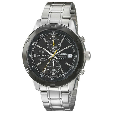 Seiko SKS435 Men's Stainless Steel Bracelet Black Dial Chronograph Watch ,