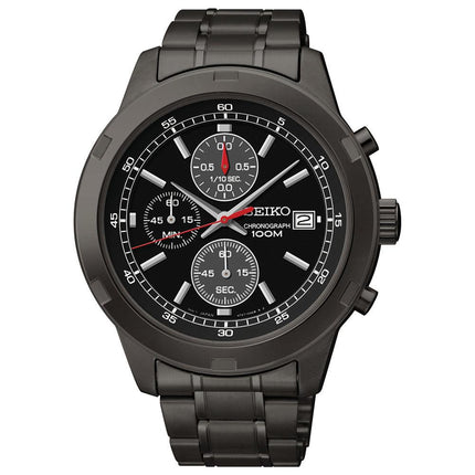 Seiko SKS437 Men's Chronograph Black Ion Plated Stainless Steel Bracelet Watch ,