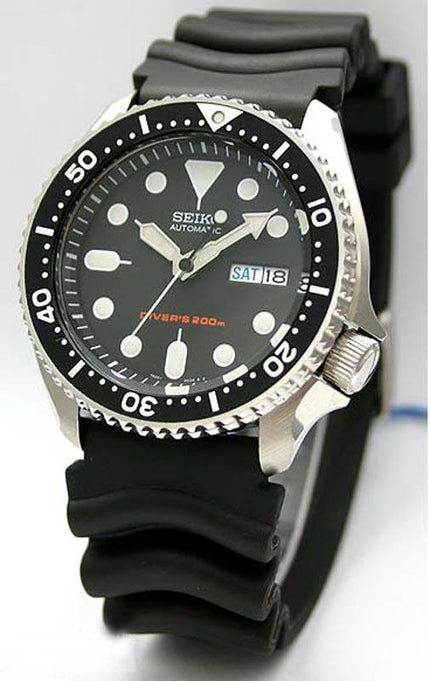 Seiko SKX007K Men's Automatic Rubber Strap Black Dial Watch ,